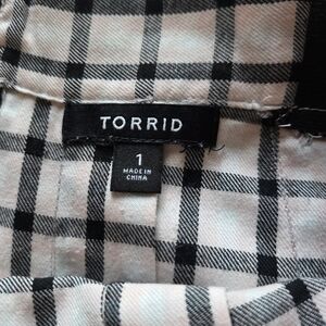 Torrid Black and Cream Plaid Midi Skirt